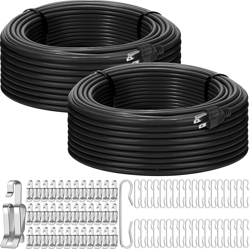 BowLift | 2 Rolls 120 Feet 120V Heating Cable Deicing Cable Heated Pipe Cable for Roof Ice Melting Freeze Protection