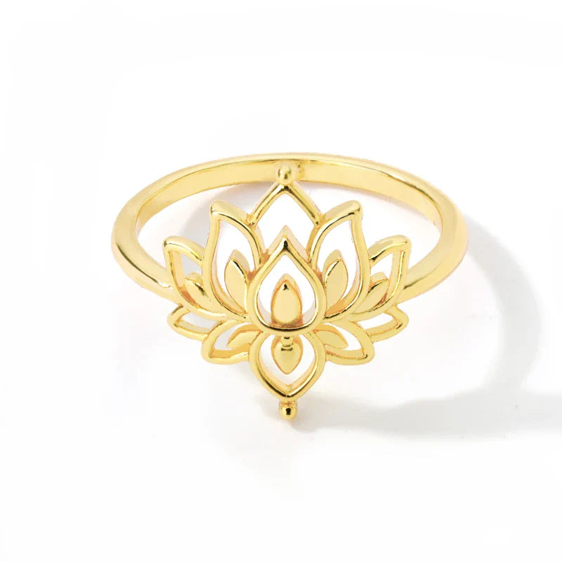BowLift | Dainty Lotus Flower Outline Ring