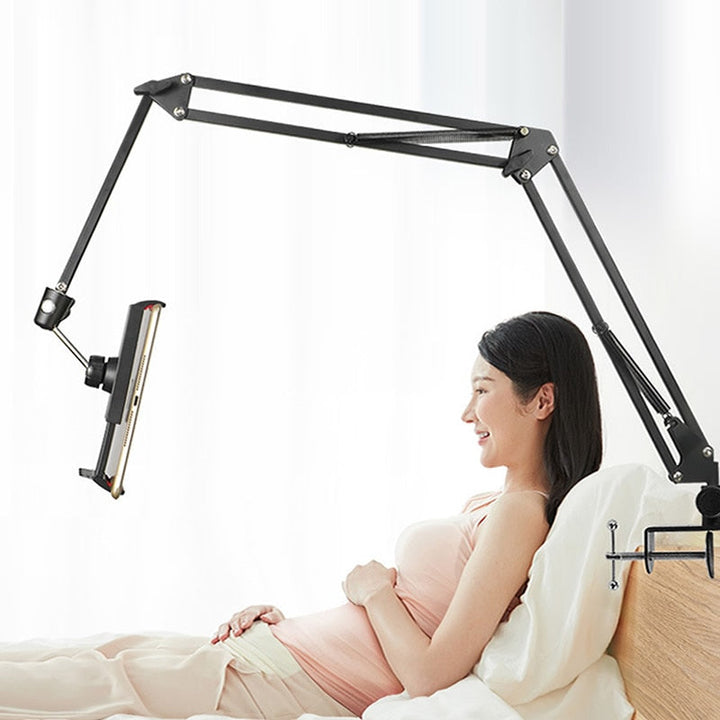 BowLift | Long Arm Heavy-Duty Desk Mount Tablet Holder