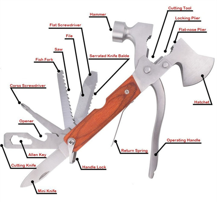 Multifunctional Stainless Steel Hammer Camping Tool | Bowlift