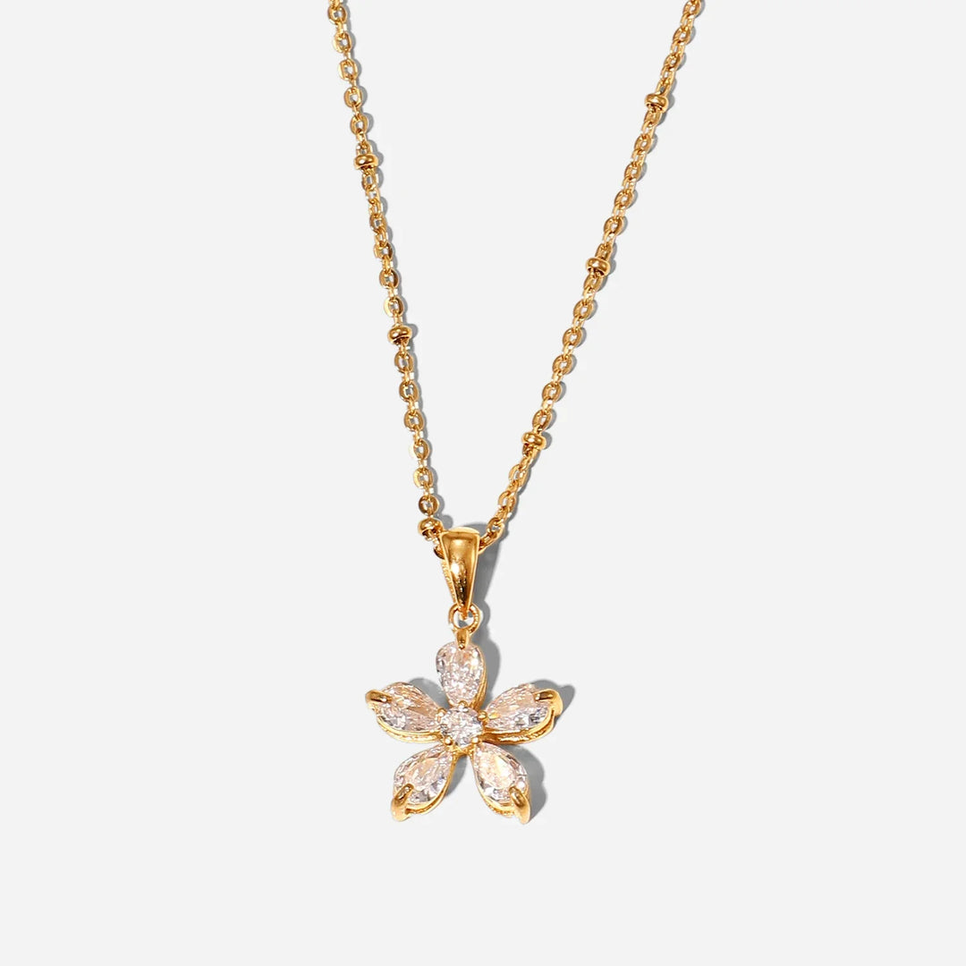 BowLift | 18k Diamond Five Petal Flower Necklace