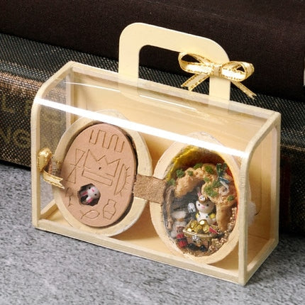 Handmade Wooden Miniature Walnut Dollhouse | Bowlift