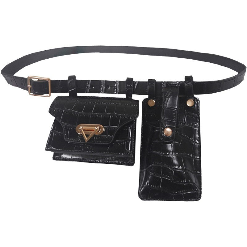 BowLift | Multiple Pockets Leather Adjustable Strap Compact Belt Bag