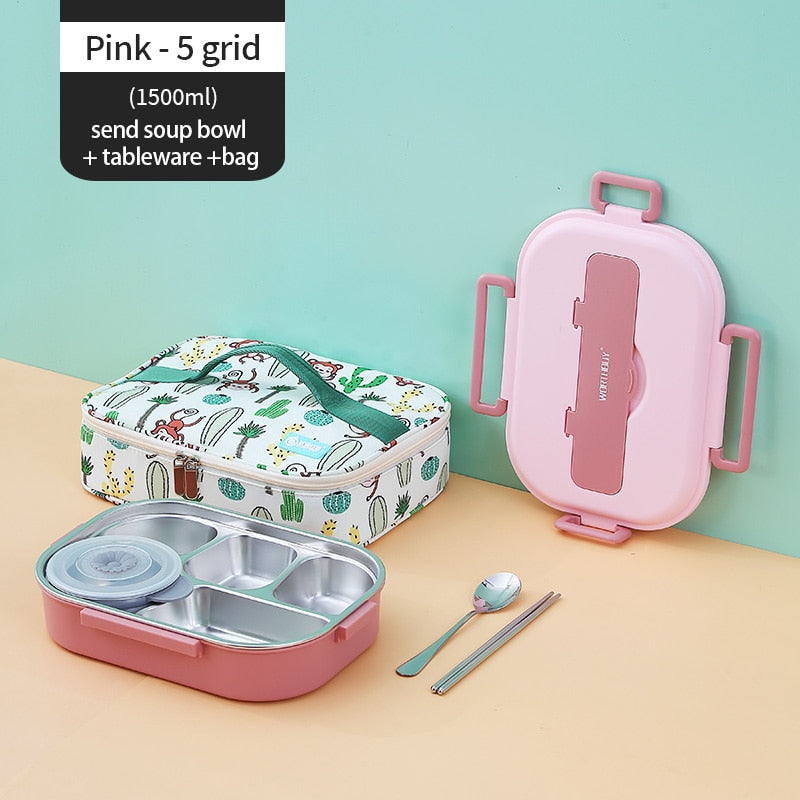 Stainless Steel Multi Compartment Kids Lunch Box | Bowlift