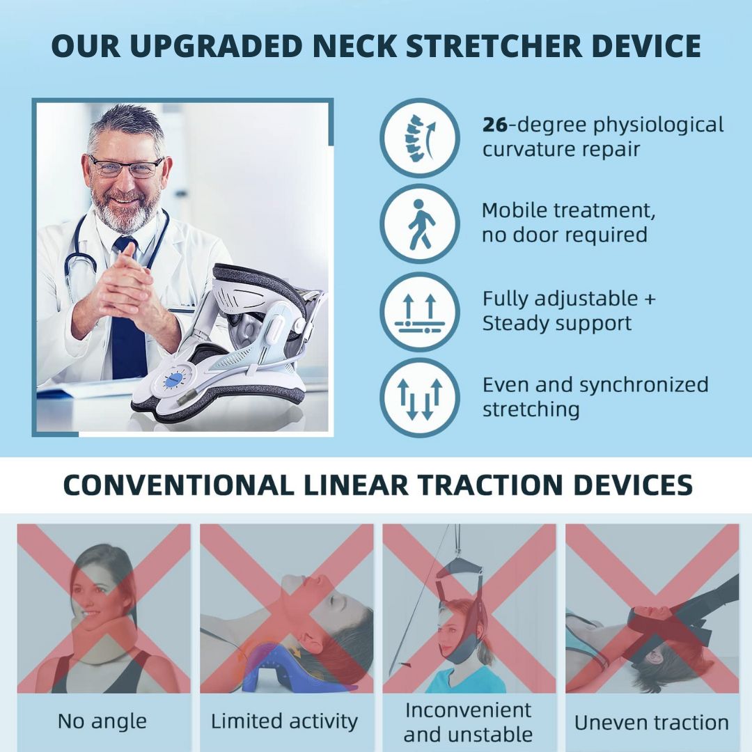BowLift | Neck Stretcher for Pain Relief - Adjustable Cervical Traction Device Ideal for Neck Tension and Discomfort