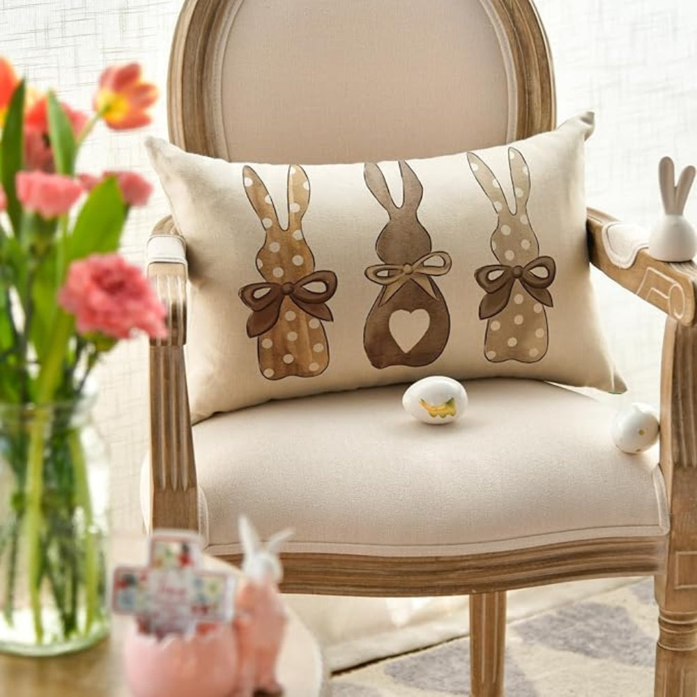 BowLift | Hemp Three Bunny Cushion Cover