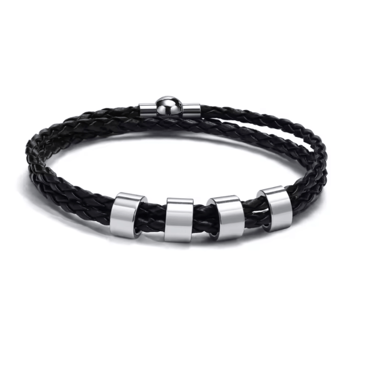 BowLift | Men's braided bracelet with personalized name beads
