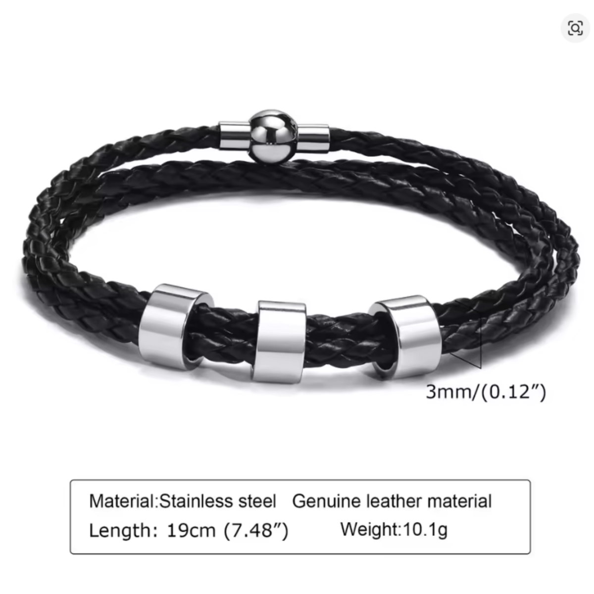 BowLift | Men's braided bracelet with personalized name beads
