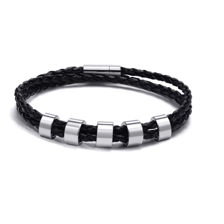 BowLift | Men's braided bracelet with personalized name beads