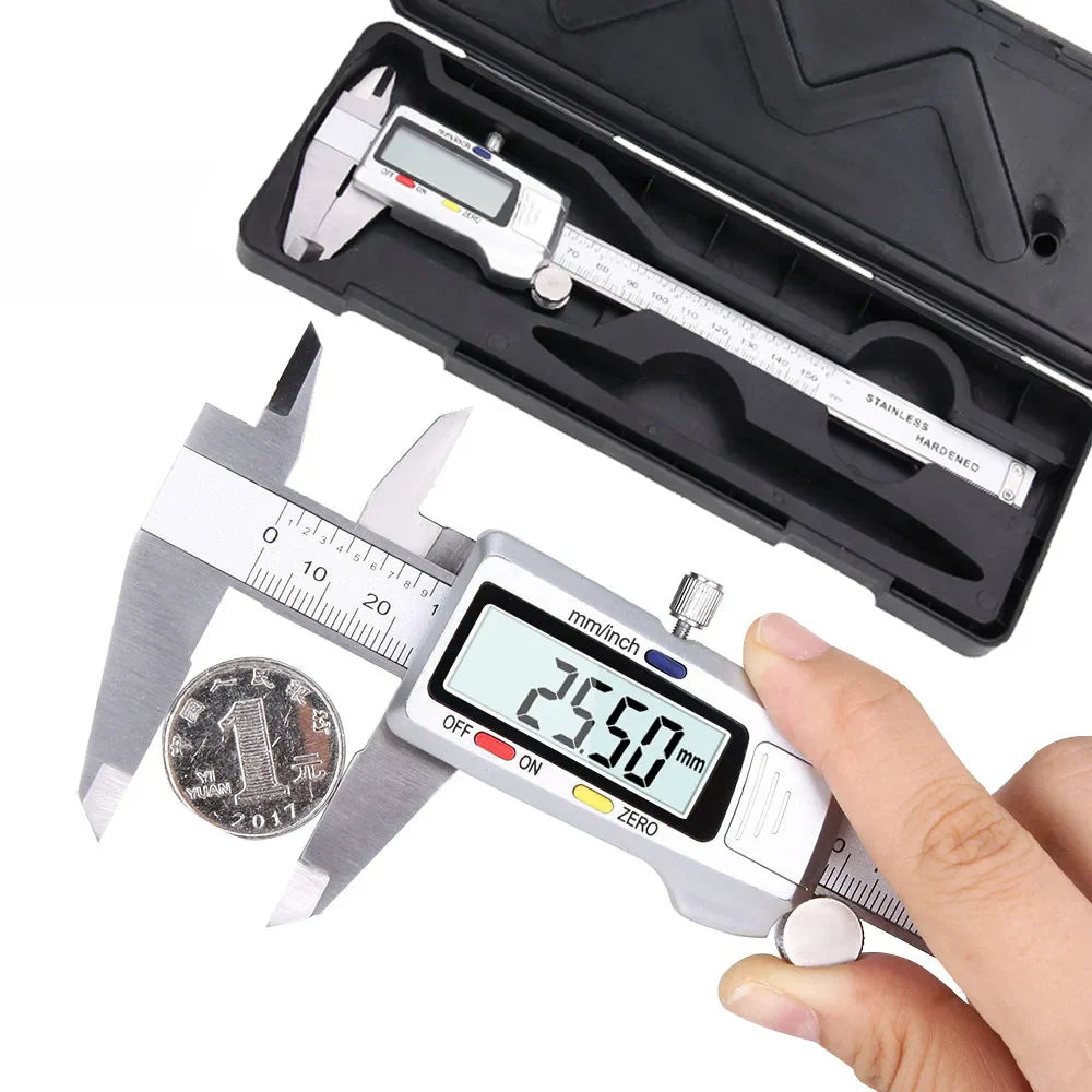 BowLift | Precivio Digital Caliper made of Stainless Steel | 15 cm Measuring Range | Precision Measuring Device with LCD Display | ±0.03 mm Accuracy