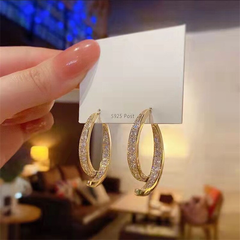 BowLift | Korean Style Rhinestone Geometric Earrings