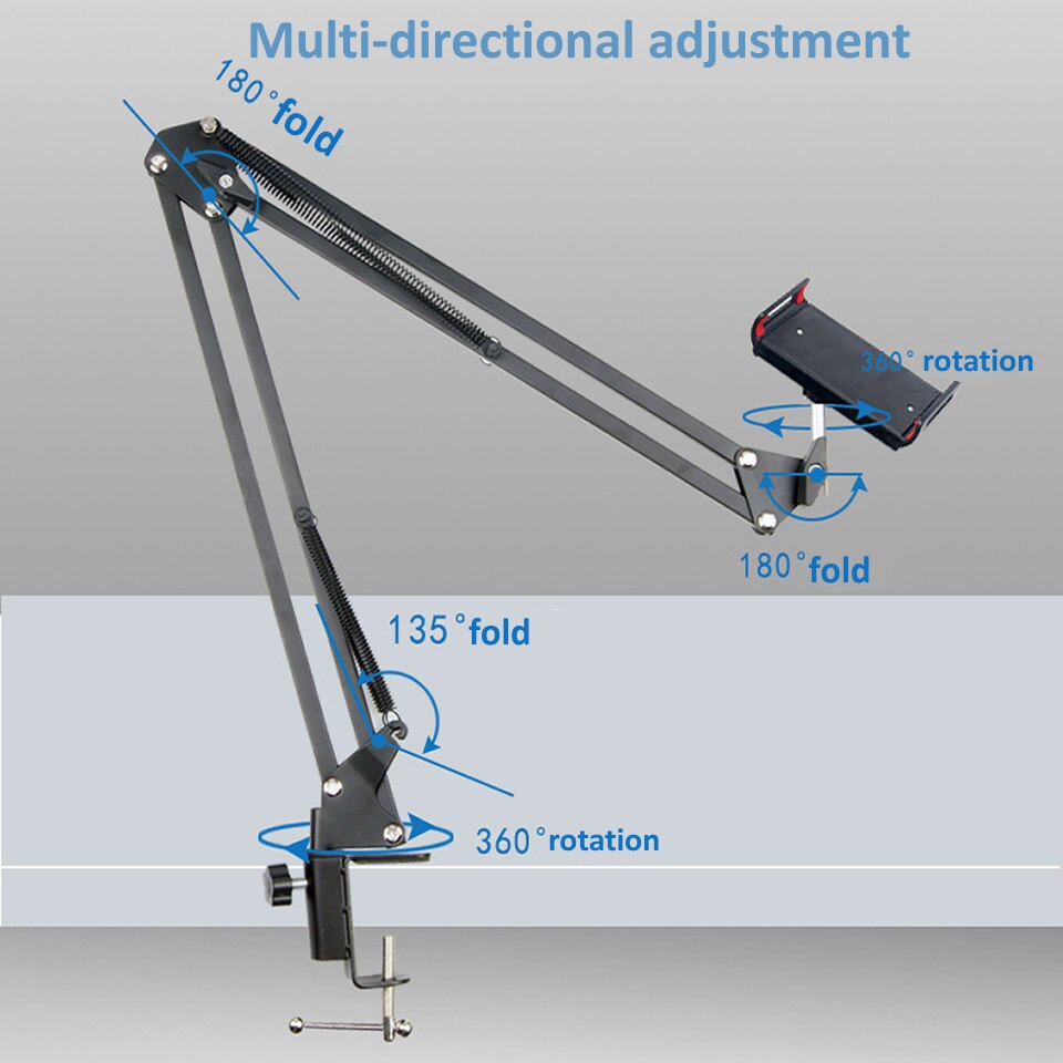 BowLift | Long Arm Heavy-Duty Desk Mount Tablet Holder