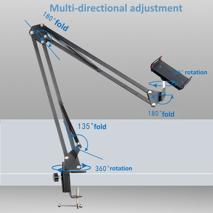 BowLift | Long Arm Heavy-Duty Desk Mount Tablet Holder