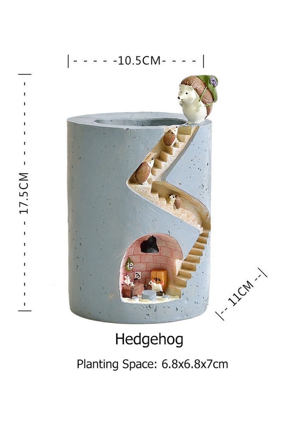 Hedgehog figurine flower pot | Bowlift