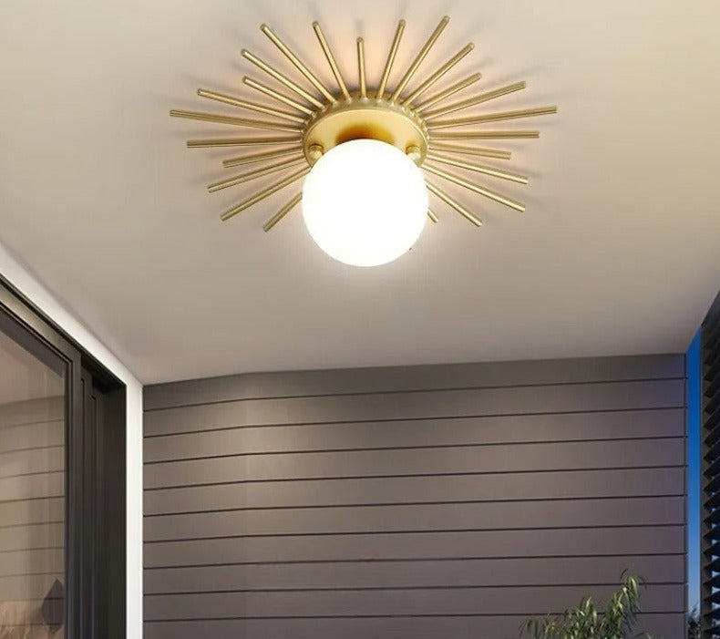 BowLift | HaloBeam – Elegant Glass and Iron Wall Lamp for Classic Touch