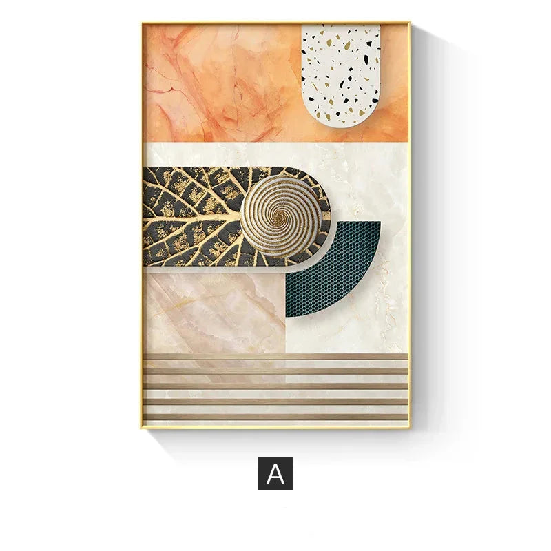 Modern Aesthetics Abstract Architectural Wall Art Fine Art Canvas Prints Pictures For Apartment Living Room Foyer Entrance Way Light Luxury Home Decor | Bowlift