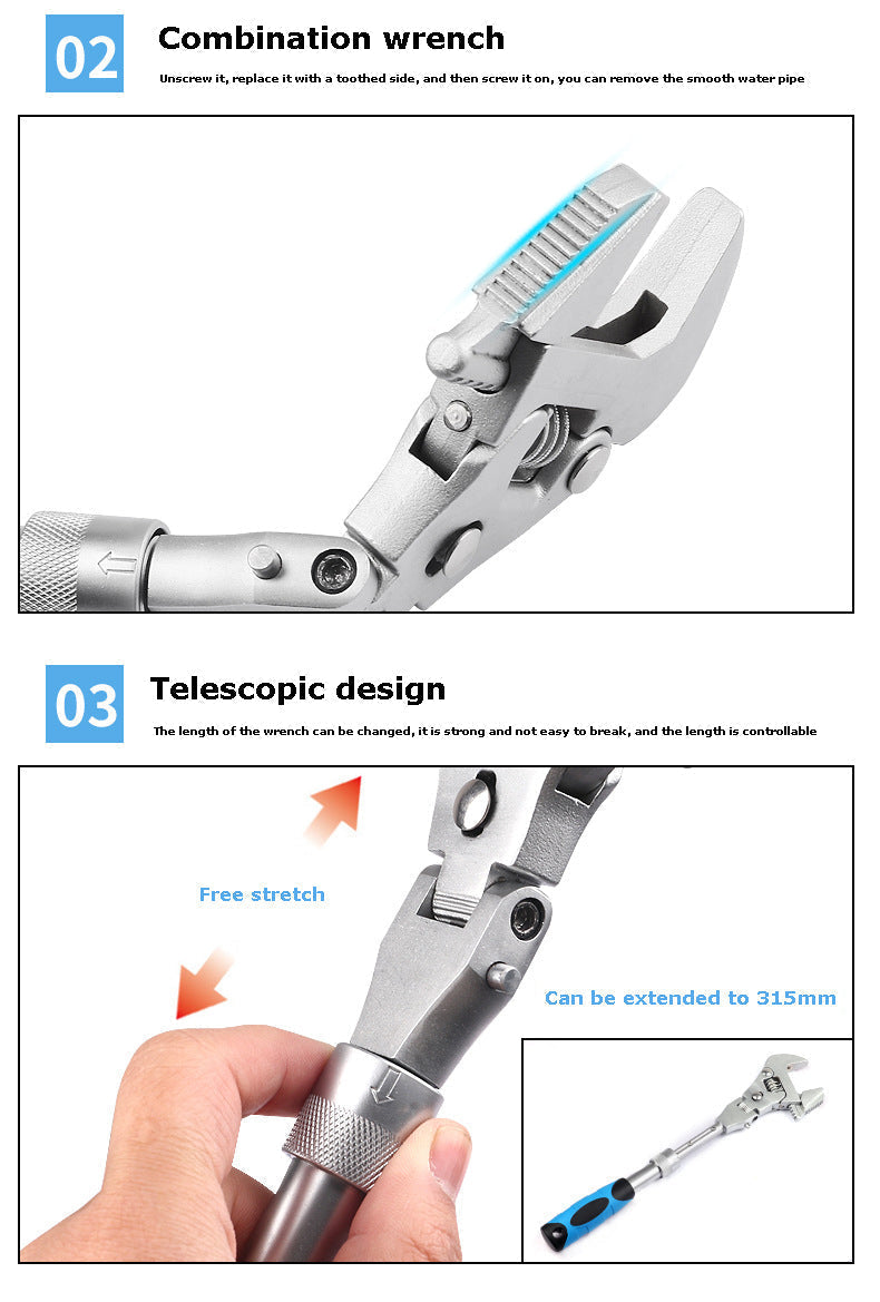 Multifunctional Adjustable Universal Wrench | Bowlift