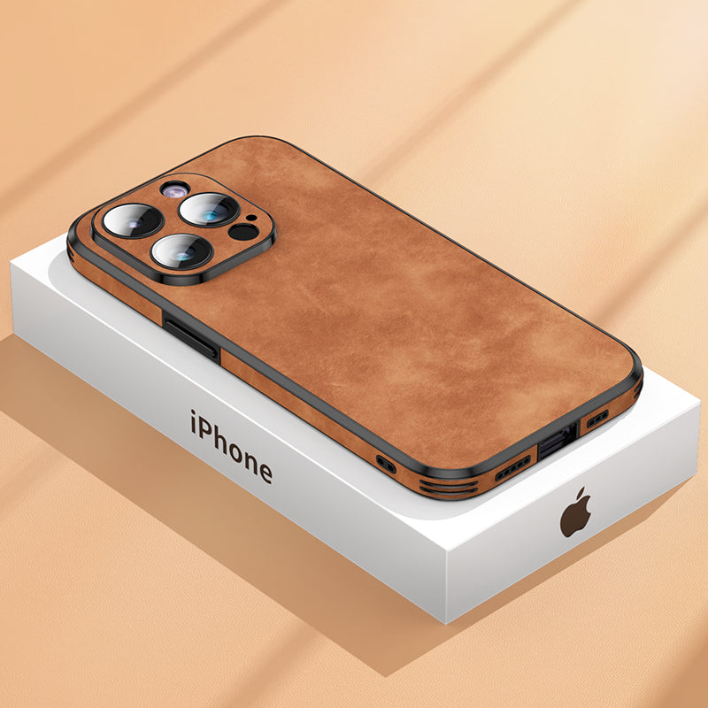 BowLift | High-quality leather iPhone case with shockproof camera protection cover bag | MagSafe case for Apple iPhone 15/14/13 Pro Max Plus | Armor cover phone case