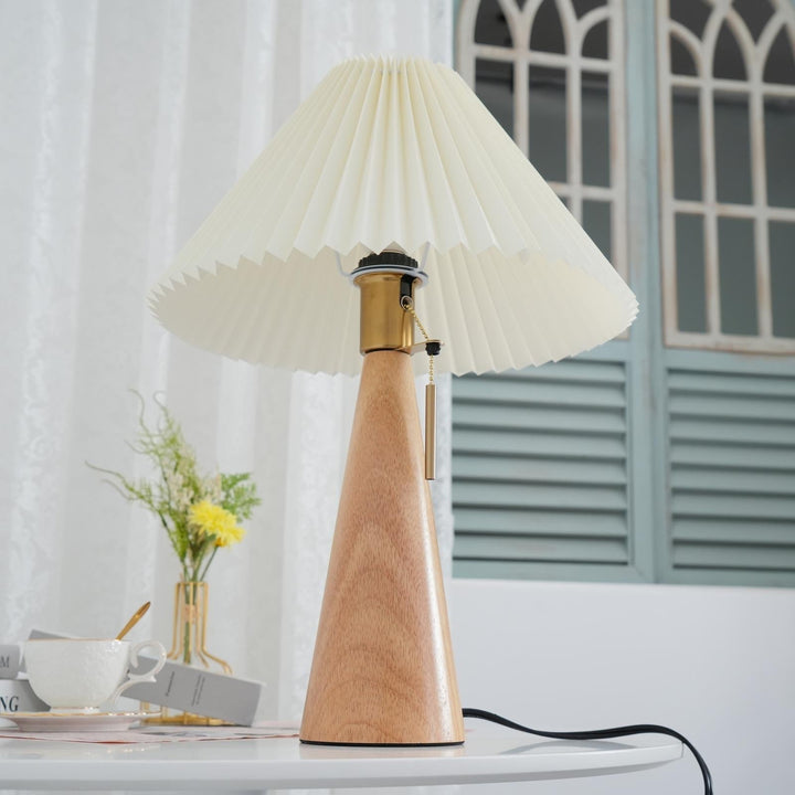 BowLift | AntiqueRadiance – Elegant Wood and Metal Table Lamp