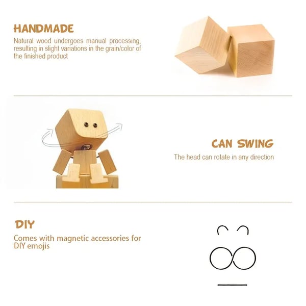 BowLift | Wooden Decoration Figure with Movable Rocking Function and Interchangeable Faces