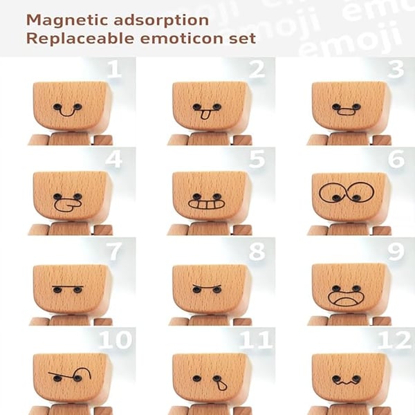 BowLift | Wooden Decoration Figure with Movable Rocking Function and Interchangeable Faces