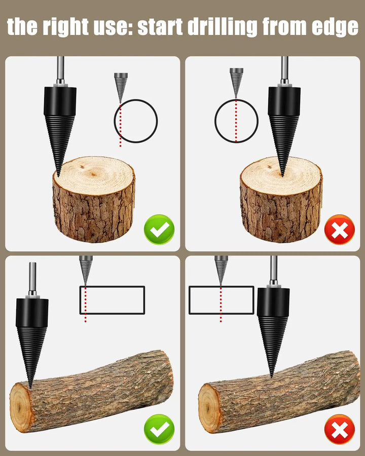 BowLift | Wood splitting drill set – Energy-saving splitting with drill
