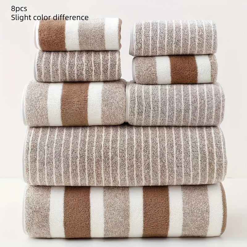 BowLift | VeluSoft 8-Piece Coral Fleece Bath Towel Set