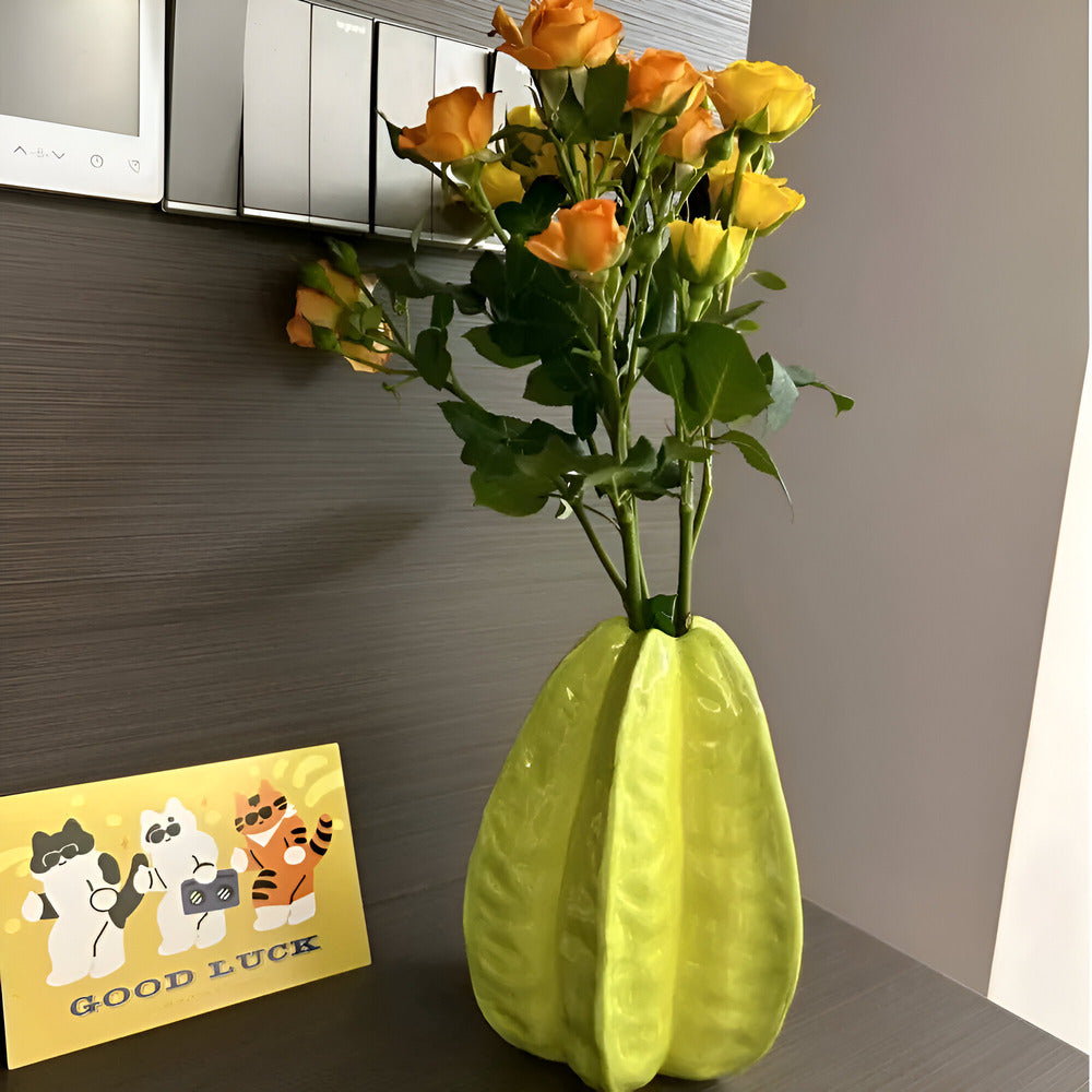 BowLift | Artisanal Ceramic Flower Vase in Starfruit Shape