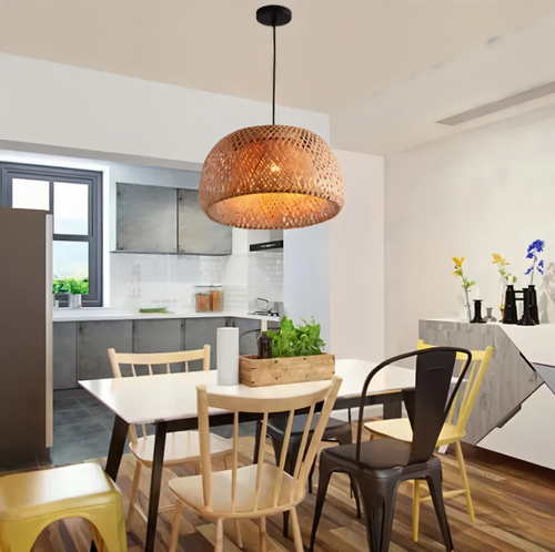 BowLift | Aesthetic Wicker Pendant Lamp