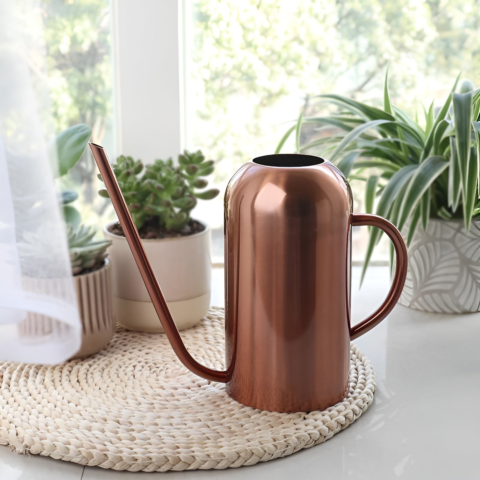 BowLift | Stainless Steel Pourer - 1.5L Long Watering Can for Plants and Flowers