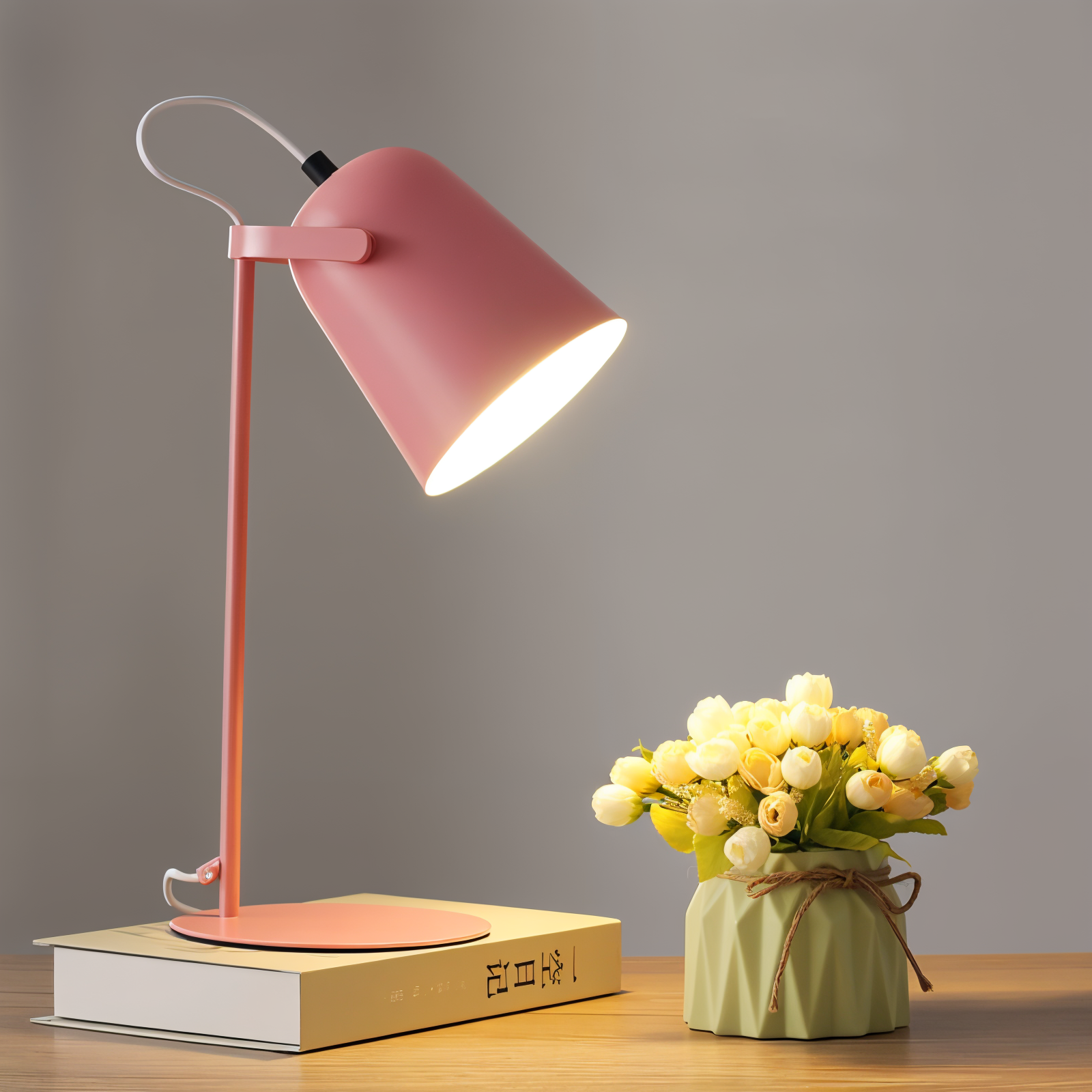 BowLift | Macaron Table Lamp - Nordic Yellow Desk Lamp - Adjustable Lamp