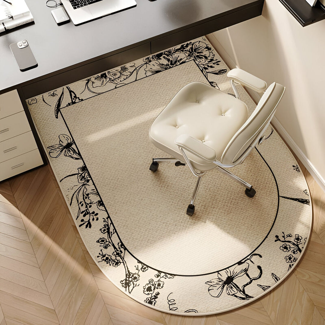 BowLift | ComfiOval Rug Beige – Non-slip Velour Rug, 60x90 to 180x250 cm