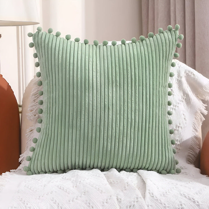 BowLift | Cotton Cushion Cover with Pom Poms