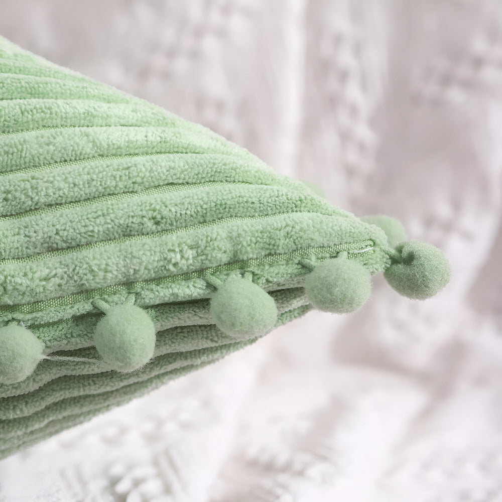 BowLift | Cotton Cushion Cover with Pom Poms