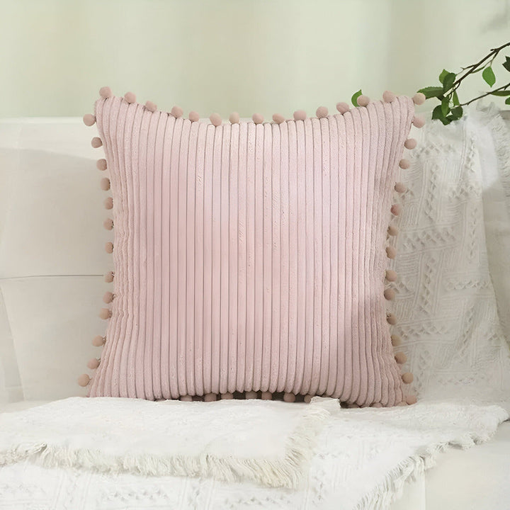 BowLift | Cotton Cushion Cover with Pom Poms