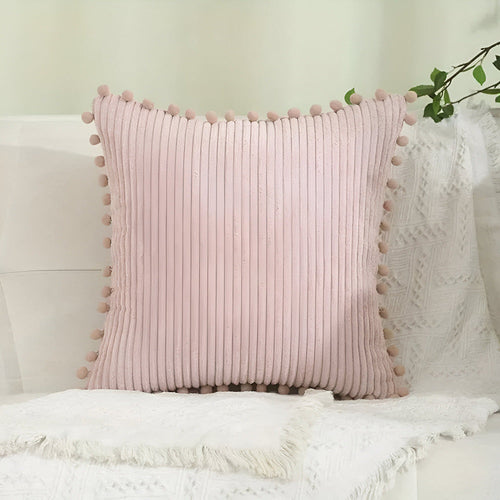 BowLift | Cotton Cushion Cover with Pom Poms