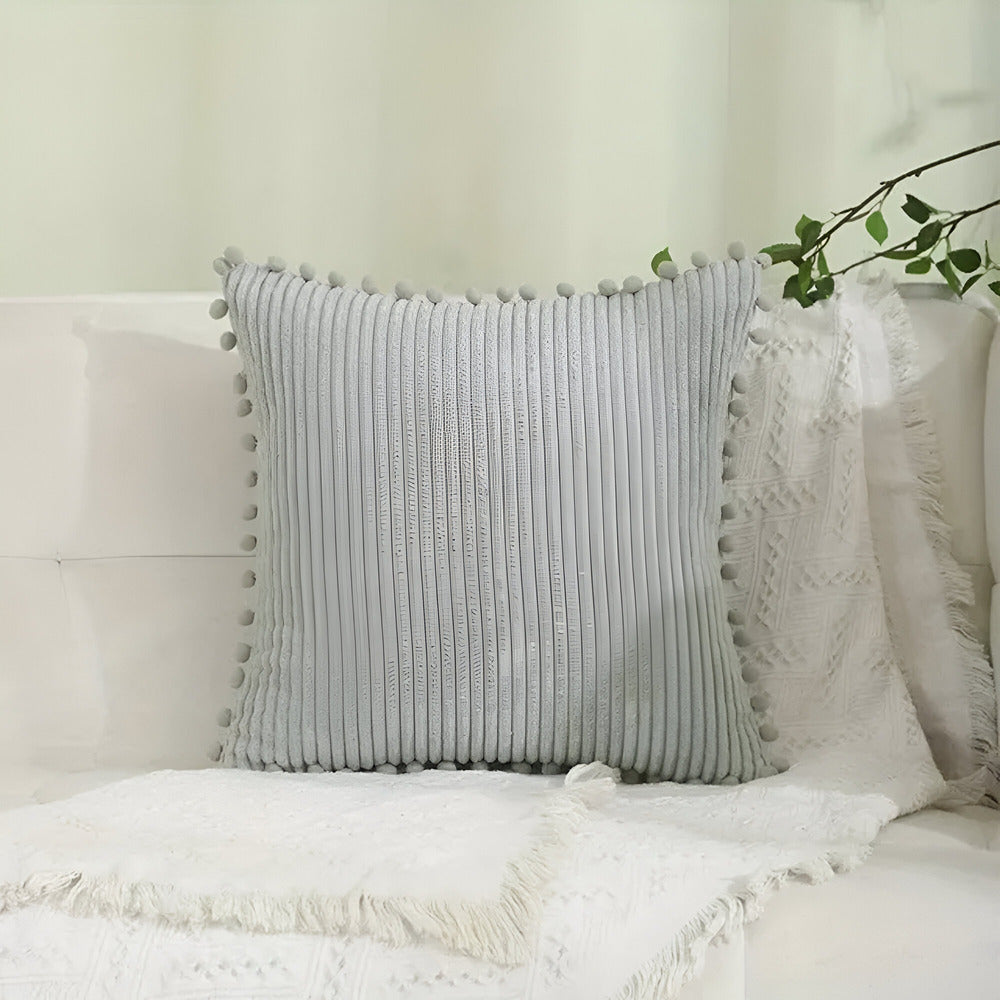 BowLift | Cotton Cushion Cover with Pom Poms