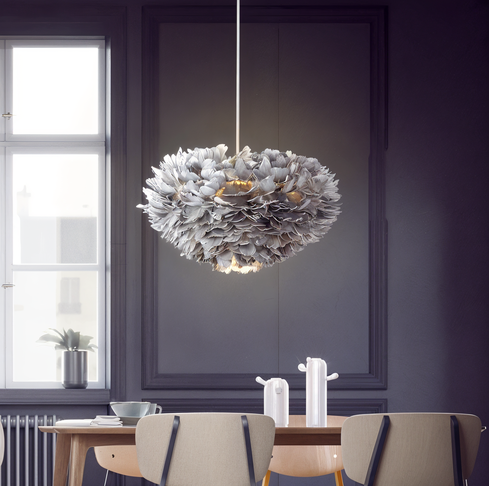 BowLift | Dreamcatcher Feather Chandelier - Handmade, adjustable pendant light