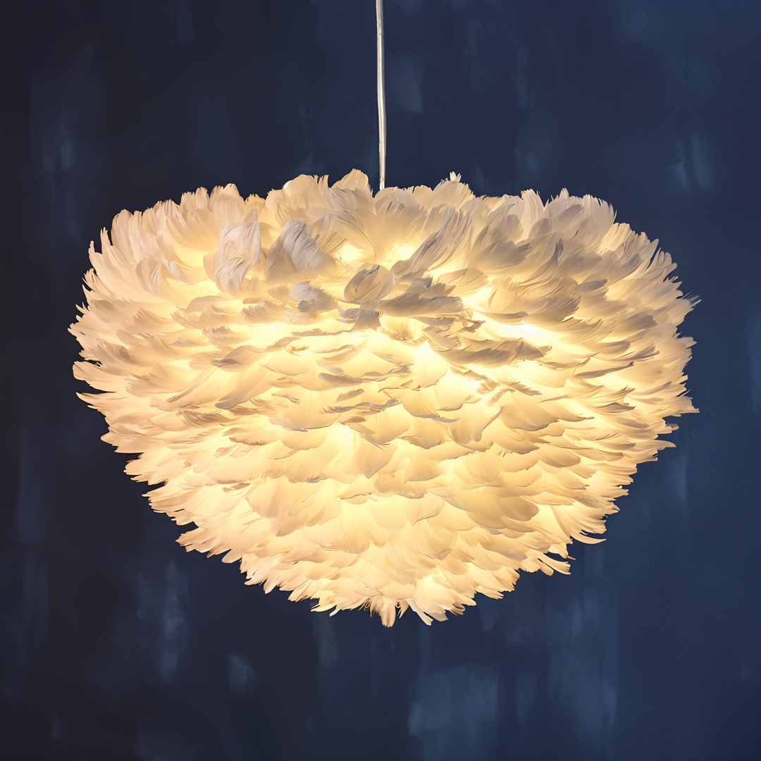 BowLift | Dreamcatcher Feather Chandelier - Handmade, adjustable pendant light