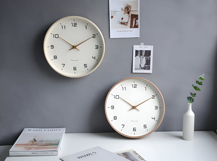BowLift | Scandinavian Wooden Wall Clock Minimalist Design for Living Room, Office and Kitchen