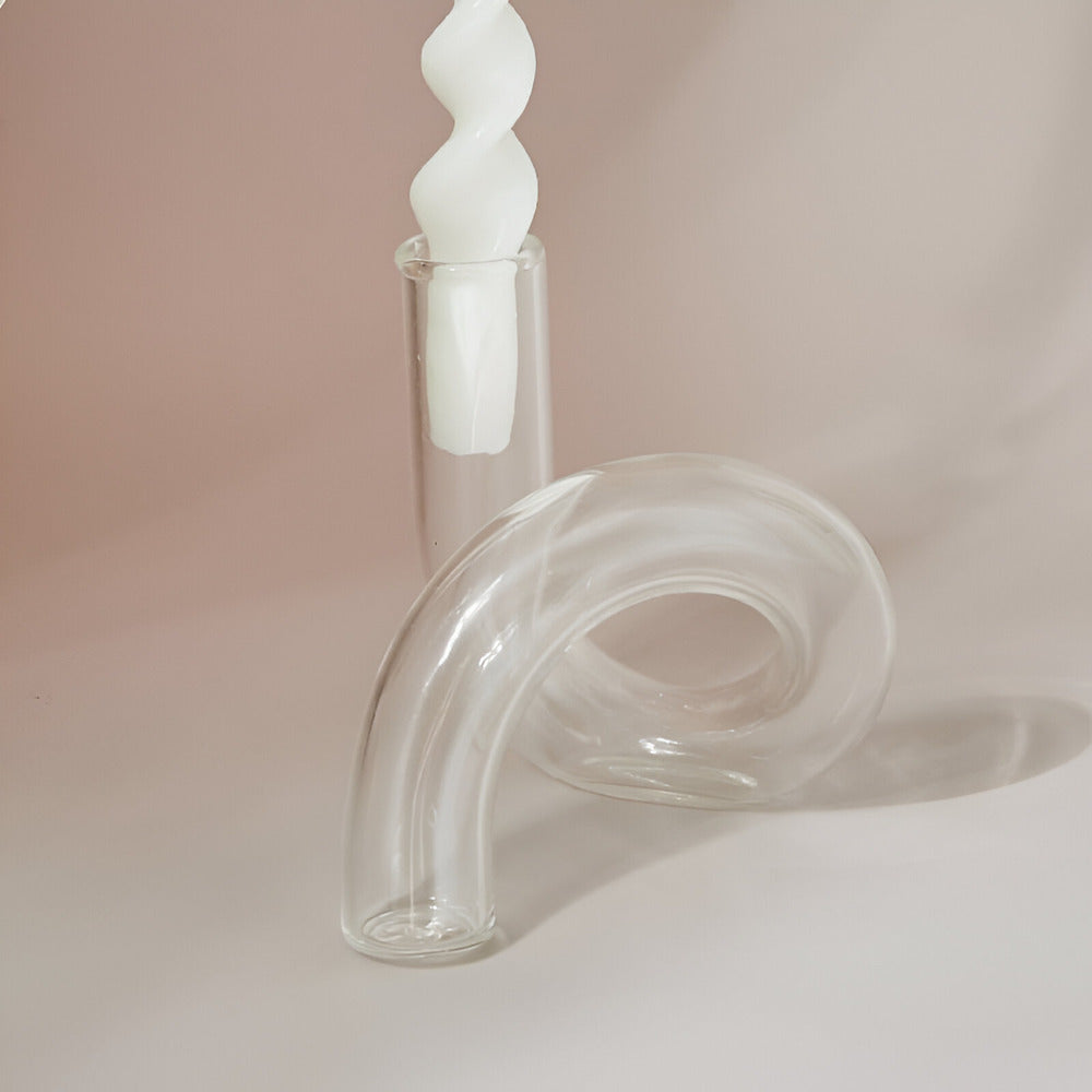 BowLift | Elegant Glass Vase with Integrated Candle Holder