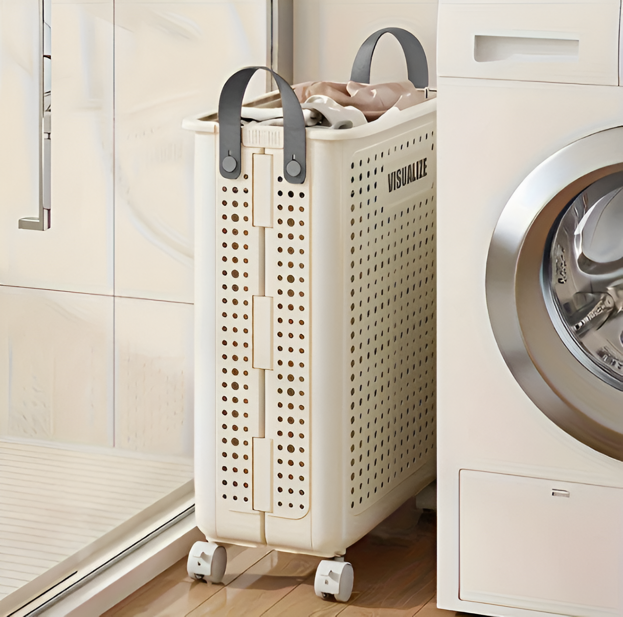 BowLift | FoldaRoll Foldable Laundry Basket with Wheels – Space-Saving Laundry Hamper for Home Organisation