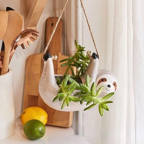 BowLift | Handmade Ceramic Flower Pot With Sloth Design