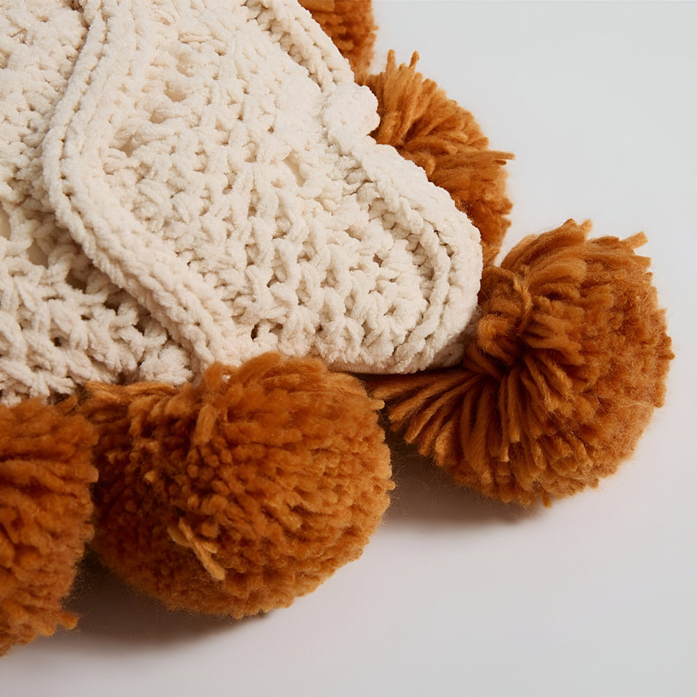 BowLift | Knitted Cushion Cover with Tassels in Boho Style