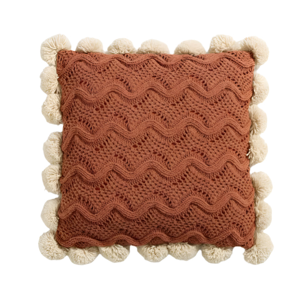 BowLift | Knitted Cushion Cover with Tassels in Boho Style