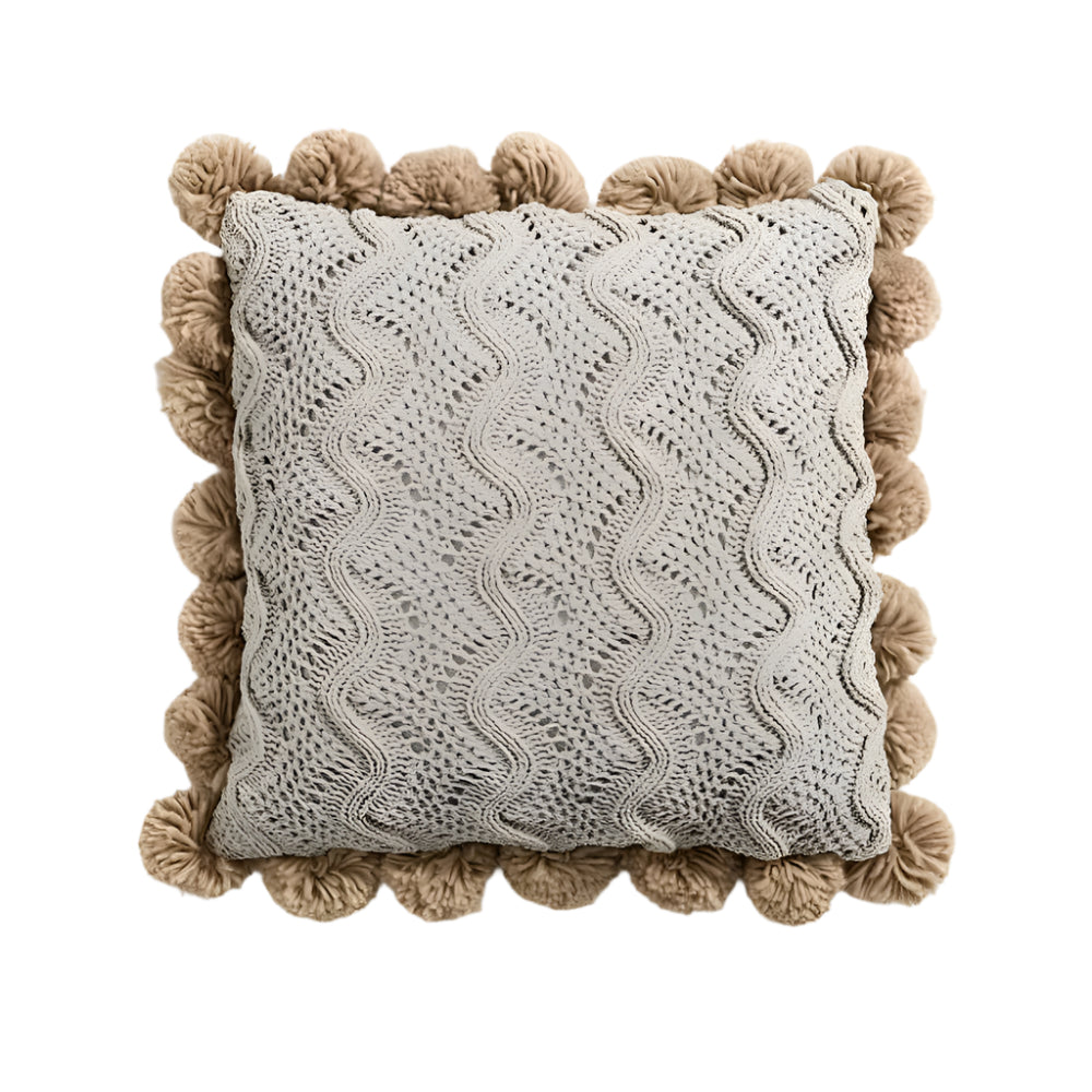 BowLift | Knitted Cushion Cover with Tassels in Boho Style