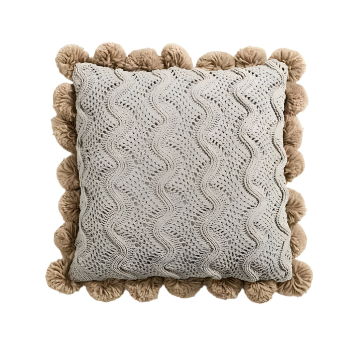 BowLift | Knitted Cushion Cover with Tassels in Boho Style