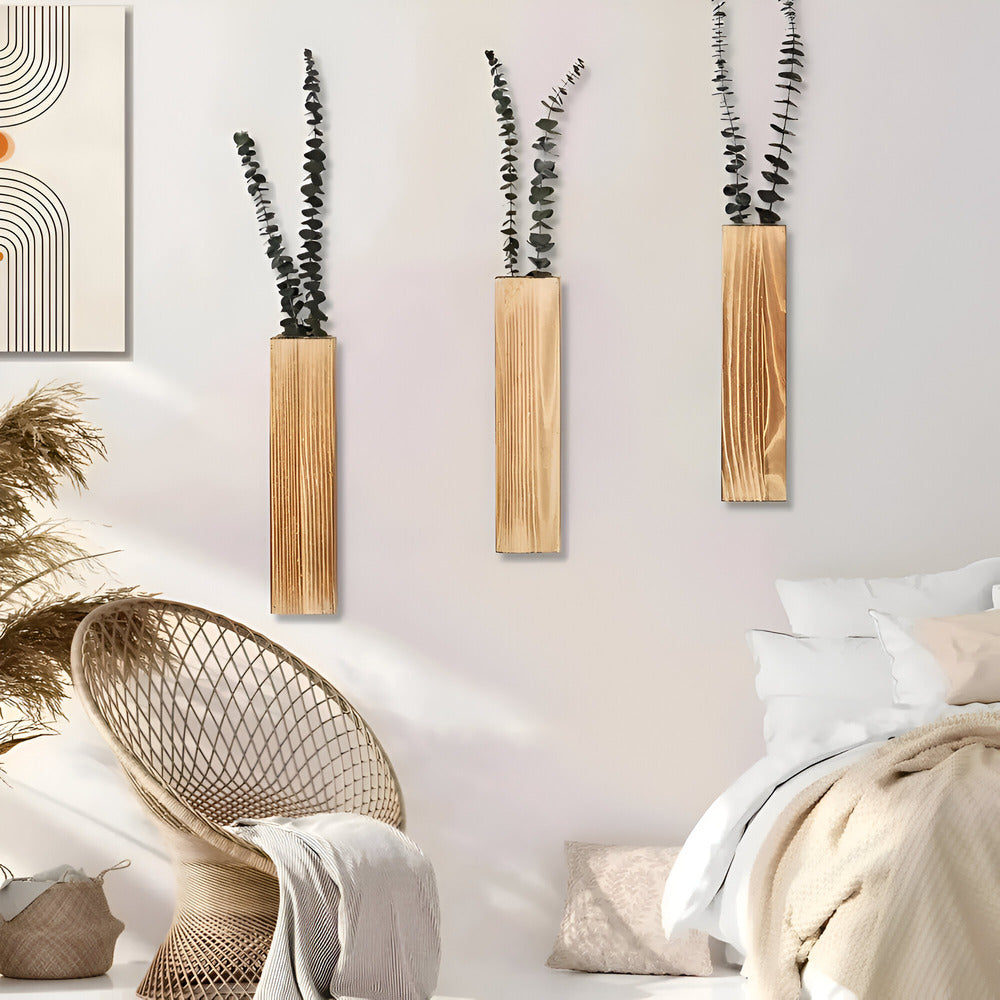 BowLift | Wooden Wall Vase | Rectangular Plant Shelf 30 cm