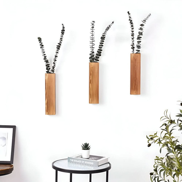 BowLift | Wooden Wall Vase Rectangular Plant Shelf 30 cm