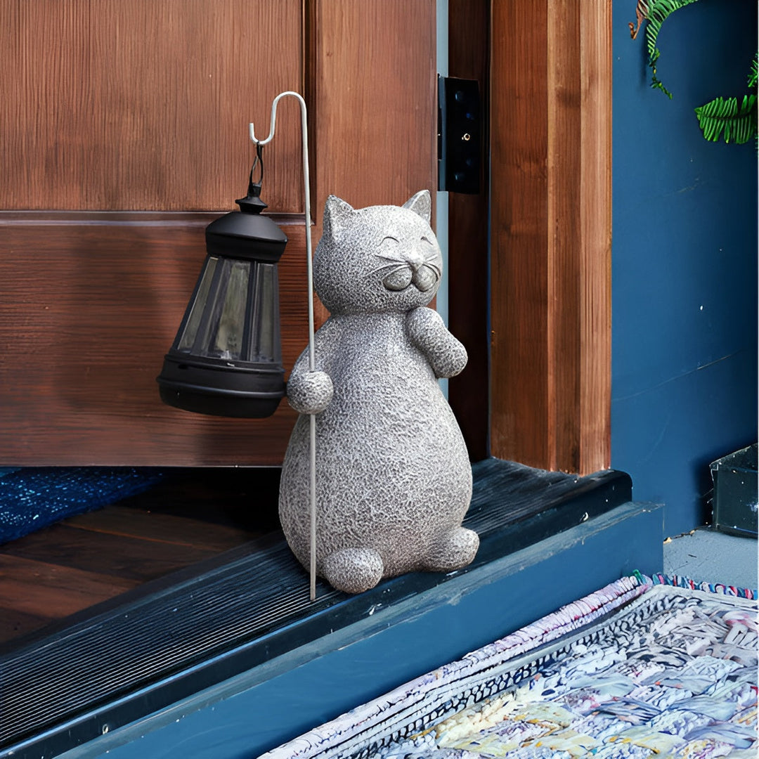 BowLift | Gleaming Kitty Solar Statue | Energy-efficient Garden Lighting